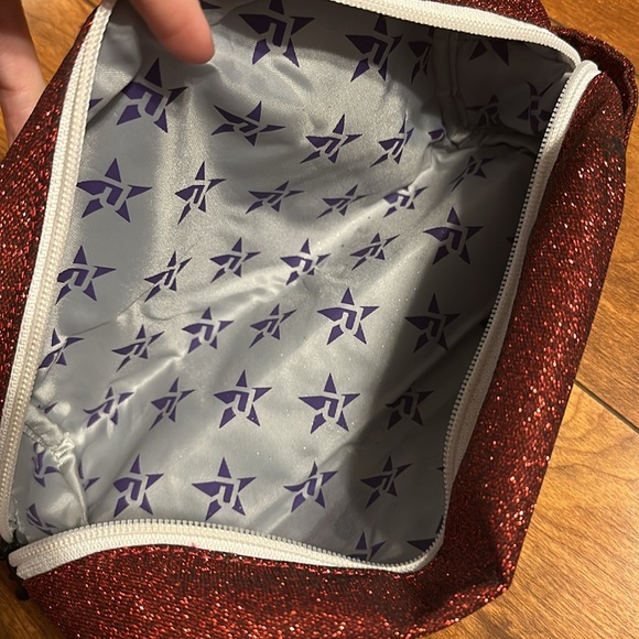 Red rebel sparkle bling makeup bag - Picture 4 of 8
